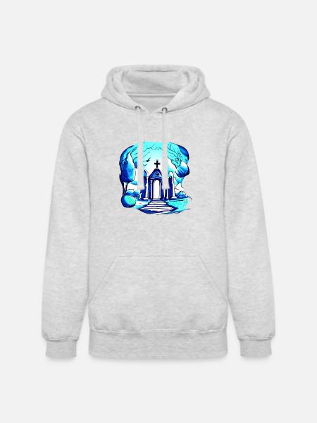 Cemetery Grave Graveyard - Unisex Heavyweight Hoodie - ash gray