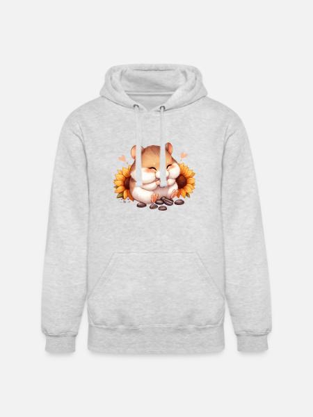 Sunflower Seeds & Hamsters - Unisex Heavyweight Hoodie - ash gray