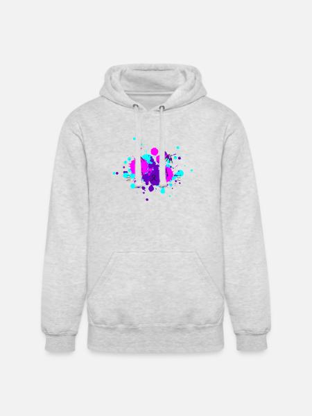 Cat face in paint - Unisex Heavyweight Hoodie - ash gray