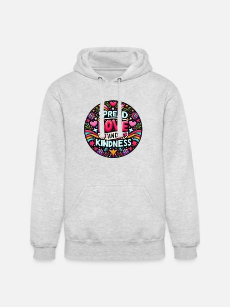 spread love and kindness - Unisex Heavyweight Hoodie - ash gray