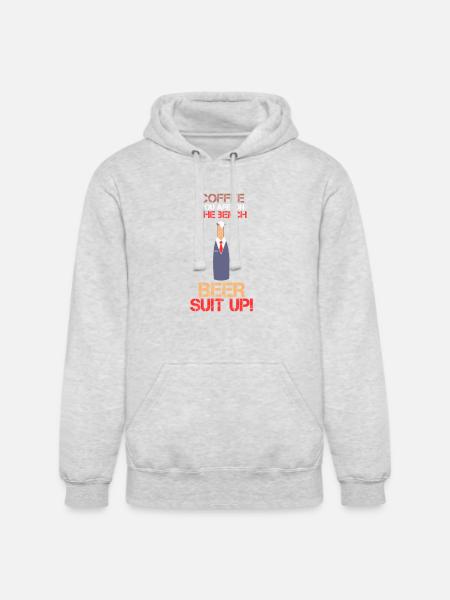 Beer Suit Up - Unisex Heavyweight Hoodie - ash gray