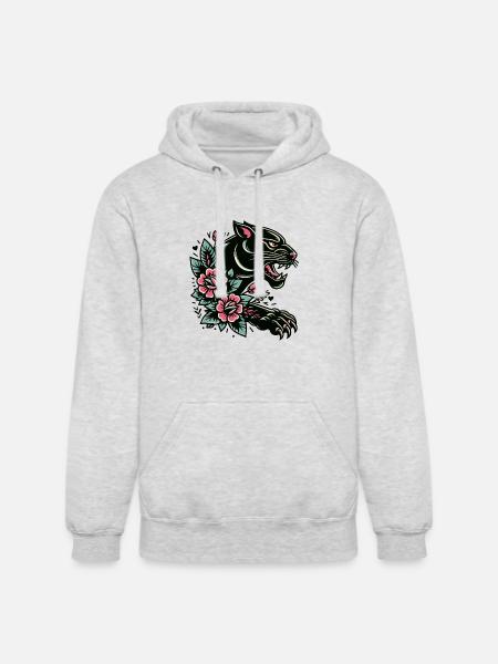 Black Panther Flash Tattoo - Unisex Heavyweight Hoodie - ash gray