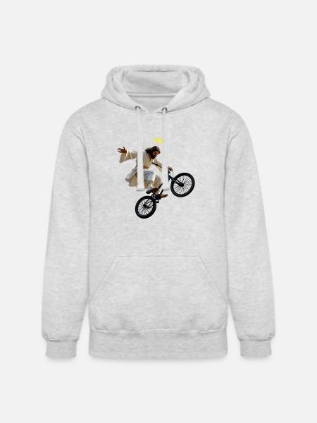 BMX Jesus - Unisex Heavyweight Hoodie - ash gray