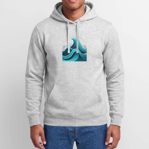 Dynamic Ocean Wave Illustration - Unisex Heavyweight Hoodie