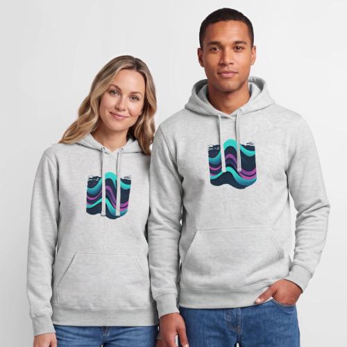 Abstract Wavy Ocean Pattern - Unisex Heavyweight Hoodie