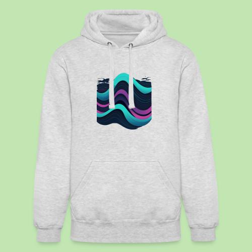 Abstract Wavy Ocean Pattern - Unisex Heavyweight Hoodie