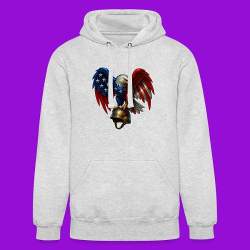 American Flag Bald Eagle - Helmet - Unisex Heavyweight Hoodie