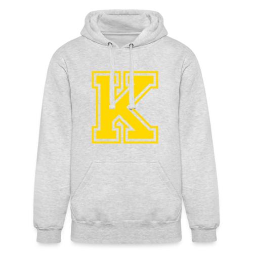 Letter k – Capital Athletic Alphabet Monogram - Unisex Heavyweight Hoodie