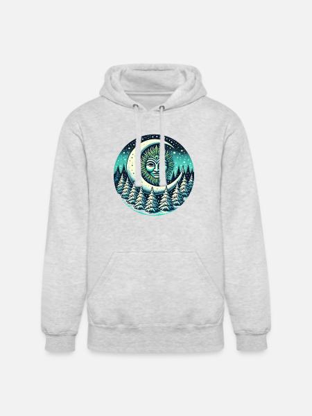 Winter Greenman - Unisex Heavyweight Hoodie - ash gray