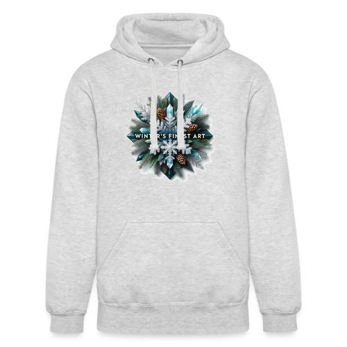 Intricate Frozen Evergreen T-Shirt - Unisex Heavyweight Hoodie