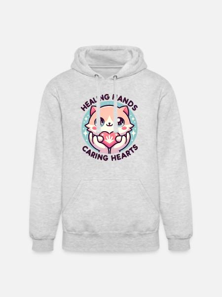 Healing Hands - Unisex Heavyweight Hoodie - ash gray