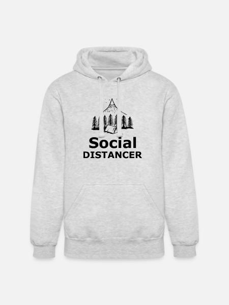 Social Distancer - Unisex Heavyweight Hoodie - ash gray