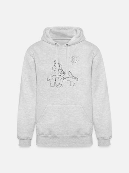 Moonlit Bench Romance - Unisex Heavyweight Hoodie - ash gray
