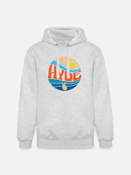 Hyde Shirt Vintage Sunset Hyde Groovy Tie Dye - Unisex Heavyweight Hoodie - ash gray