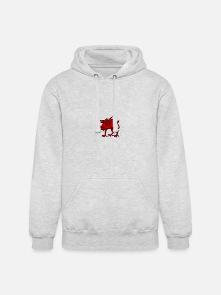 Wales dragon - Unisex Heavyweight Hoodie - ash gray