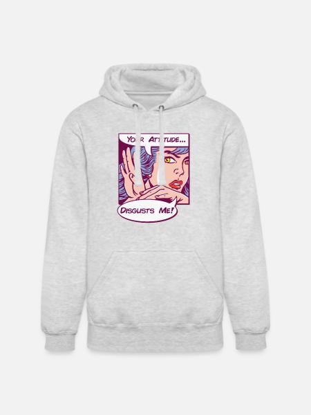 Your Attitude Disgusts Me - Unisex Heavyweight Hoodie - ash gray
