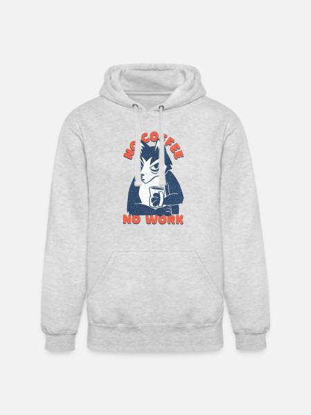 Coffee Dog Love it - Unisex Heavyweight Hoodie - ash gray