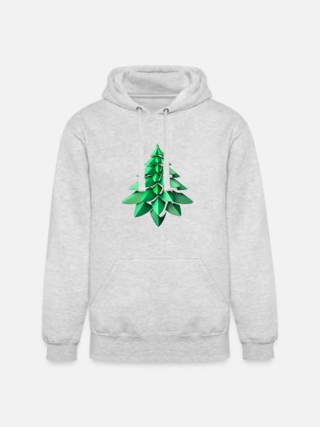 fractal green tree6 - Unisex Heavyweight Hoodie - ash gray