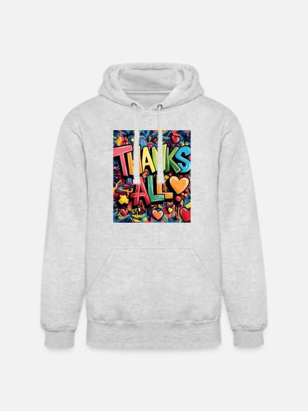 thanks - Unisex Heavyweight Hoodie - ash gray