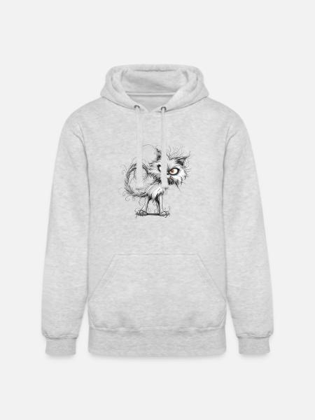 Funny Cat - Unisex Heavyweight Hoodie - ash gray