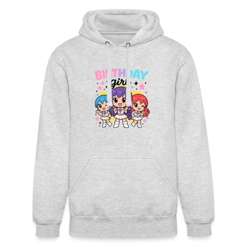 Cute Chibi Birthday Idol Girls - Unisex Heavyweight Hoodie
