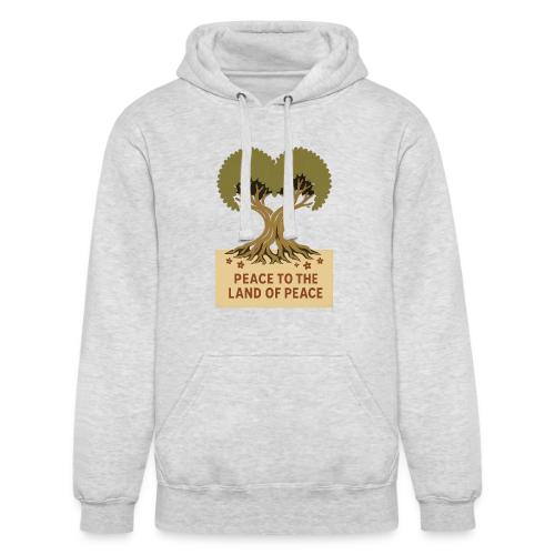 Peace To The Land Of Peace Tree Heart - Unisex Heavyweight Hoodie