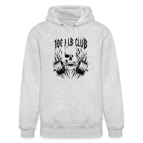 1000 LB Club Skull Barbell Powerlif - Unisex Heavyweight Hoodie
