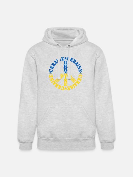 Ukraine Peace - Unisex Heavyweight Hoodie - ash gray