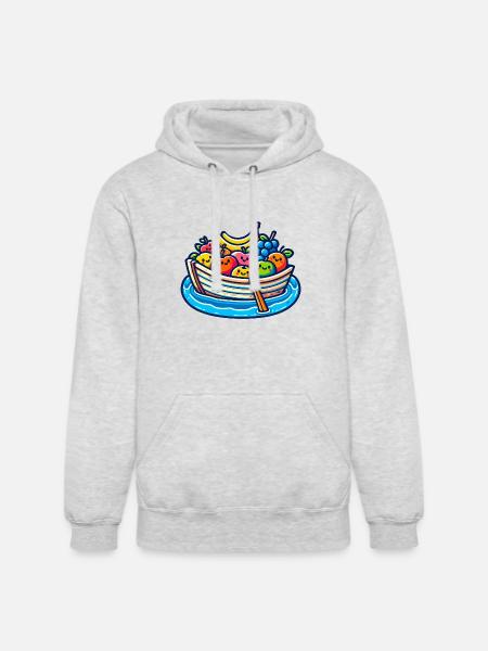 Fruity Boat Adventure - Unisex Heavyweight Hoodie - ash gray