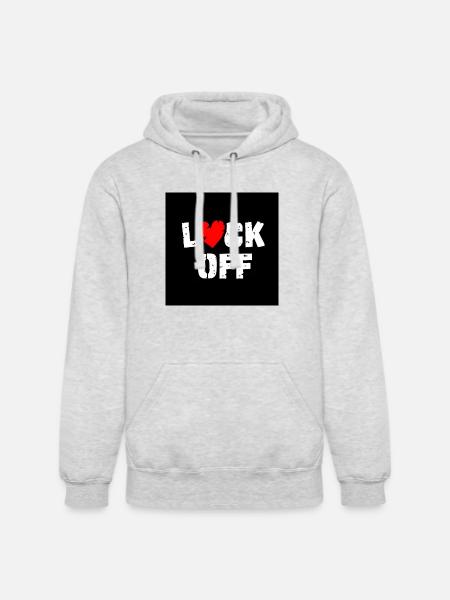 Heart Lock Off - Unisex Heavyweight Hoodie - ash gray