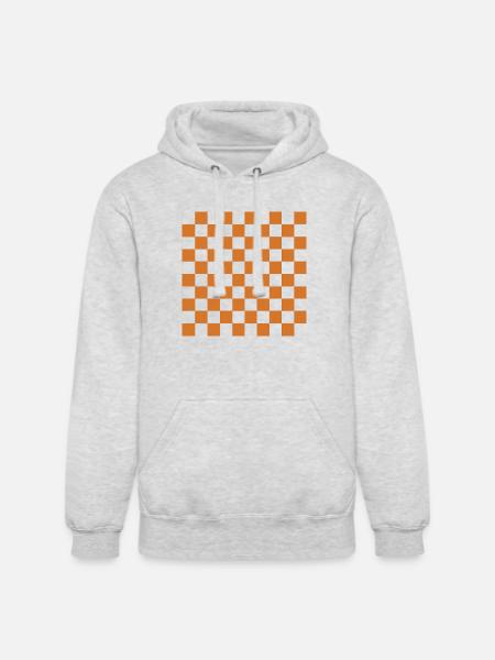 Rust Checker Mosaic - Unisex Heavyweight Hoodie - ash gray