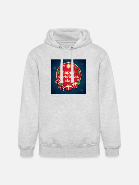 Happy Christmas Day Circle - Unisex Heavyweight Hoodie - ash gray