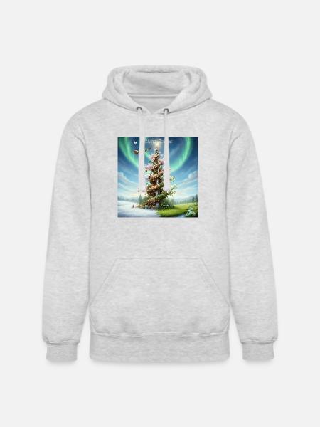United Seasons Christmas Spiral Tree - Unisex Heavyweight Hoodie - ash gray