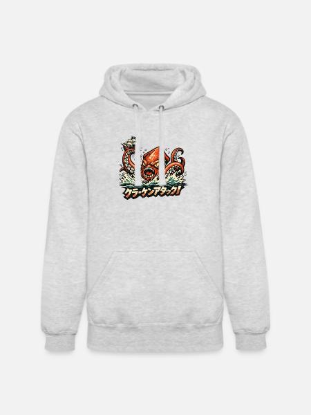 Kraken Attack - Unisex Heavyweight Hoodie - ash gray