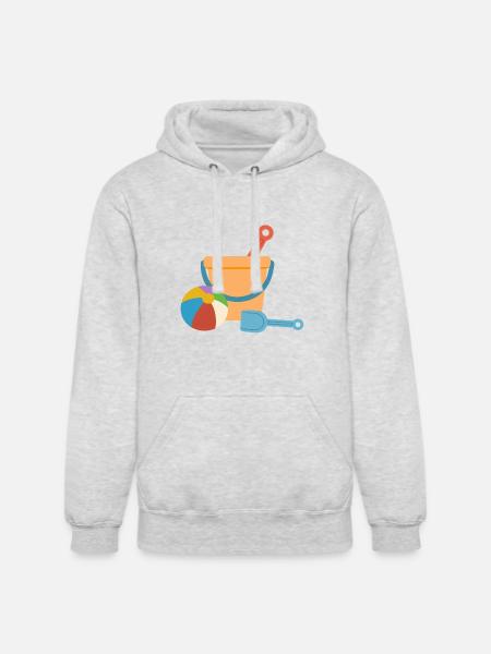 Beach Bucket Playset - Unisex Heavyweight Hoodie - ash gray