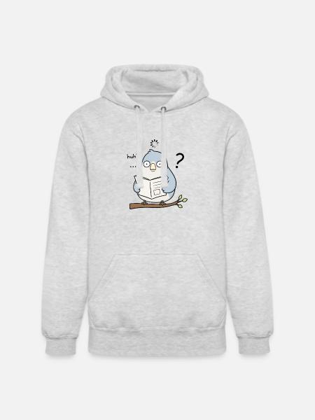 Huh? - Unisex Heavyweight Hoodie - ash gray