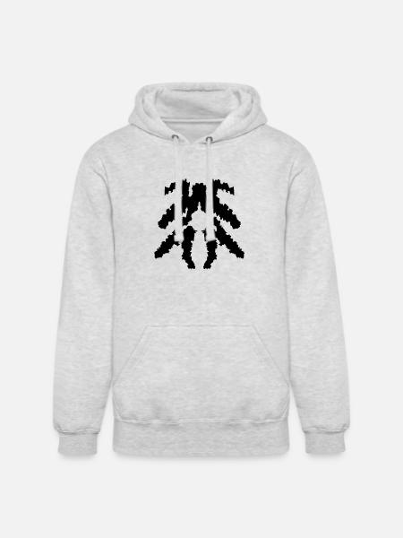 Fractal Dendrite Glyph - Unisex Heavyweight Hoodie - ash gray