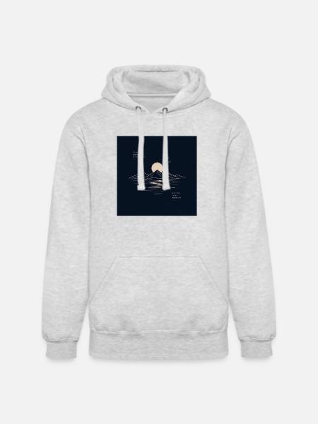 Moonlit Mountain Lake Nature Therapy - Unisex Heavyweight Hoodie - ash gray