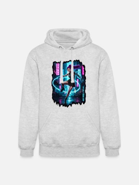 Cyberpunk Aesthetic — Phantom Protocol - Unisex Heavyweight Hoodie - ash gray