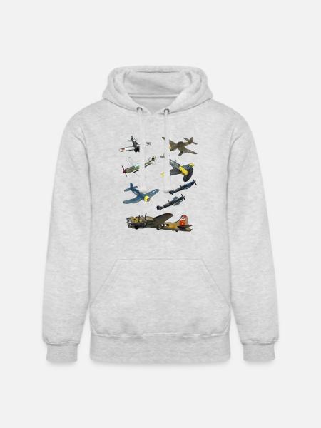 Ww2 Planes Warbirds - Unisex Heavyweight Hoodie - ash gray