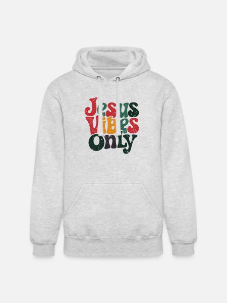 Festive Jesus Vibes Only Design - Unisex Heavyweight Hoodie - ash gray
