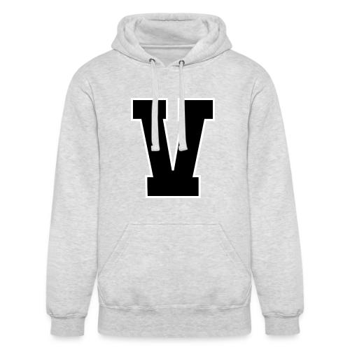 Varsity Letter V Athletic Alphabet Graphic - Unisex Heavyweight Hoodie
