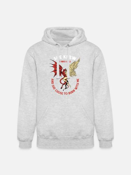 Infernal Angel Passion Flames - Unisex Heavyweight Hoodie - ash gray