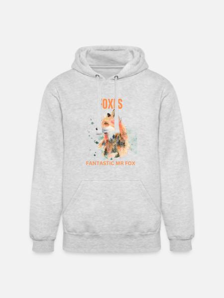 Foxes Fantastic MR Fox - Unisex Heavyweight Hoodie - ash gray