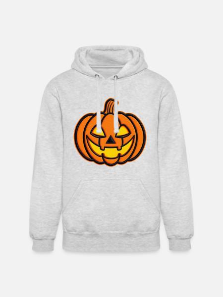 Pumpkin Jack-o-Lantern Patch - Unisex Heavyweight Hoodie - ash gray