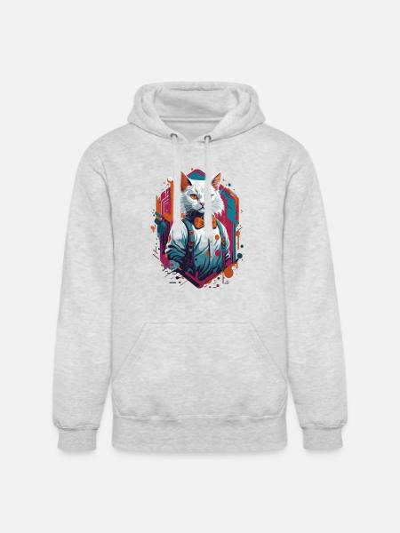 astronaut cat - Unisex Heavyweight Hoodie - ash gray
