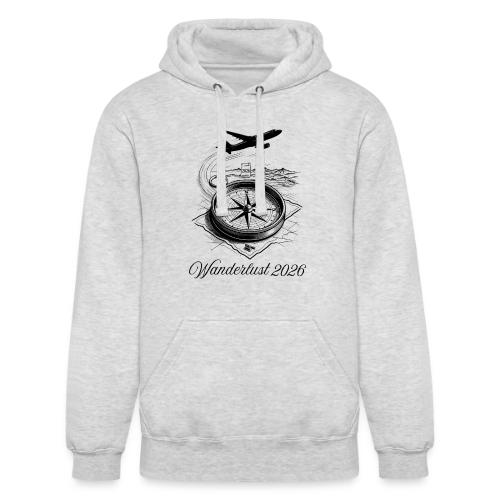 Wanderlust 2026 T-Shirt | Minimalist Travel Plane - Unisex Heavyweight Hoodie