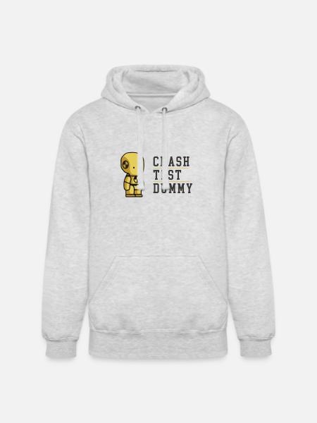 Crash Test Dummy Baby Yellow Safety Testman - Unisex Heavyweight Hoodie - ash gray