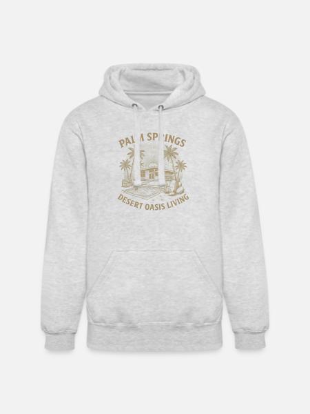 Desert Oasis Sunset Bench - Unisex Heavyweight Hoodie - ash gray