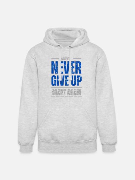 Never give up 2 - Unisex Heavyweight Hoodie - ash gray